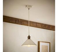 Valuelights Burford White Ceramic Ribbed Adjustable Drop Ceiling Pendant Light