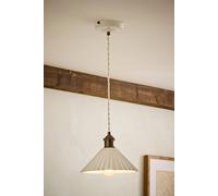 Valuelights Burford White Ceramic Ribbed Adjustable Drop Ceiling Pendant Light