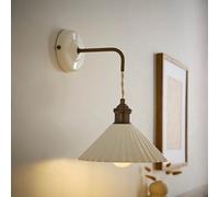 Valuelights Burford White Ceramic Ribbed Adjustable Drop Wall Light