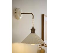 Valuelights Burford White Ceramic Ribbed Adjustable Drop Wall Light