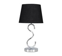 Valuelights Cabonna Modern Sl esign Polished Chrome Touch Table Lamp With Black Tapered Light Shade