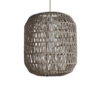 Valuelights Cabral Modern Grey Woven Rope Ceiling Pendant Drum Light Shade - Includes 10W Led Gls Bulb 3000K Warm White