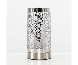 Valuelights Cadena Silver Table Lamp Touch On/off Dimmable Silver