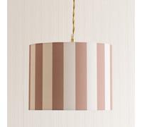 Valuelights Callie Colour Clash Natural & Brown Stripe Large Fabric Drum Lamp Shade And Bulb (D)29.5Cm