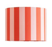 ValueLights Callie Colour Clash Orange and Pink Striped Fabric Large Drum Lamp Shade - Size: 22 x 29.5 x 29.5cm - Multi - Wilko