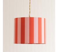Valuelights Callie Colour Clash Orange And Pink Stripe Small Fabric Drum Lamp Shade (D)26Cm