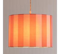 ValueLights | Callie Colour Clash Orange & Pink Stripe Small Fabric Drum Lamp Shade with Bulb