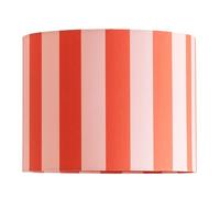 ValueLights | Callie Colour Clash Orange & Pink Stripe Small Fabric Drum Lamp Shade with Bulb | 260mm Shade Width