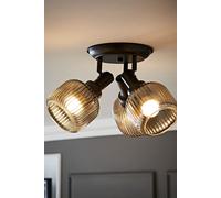 ValueLights | Calpe 3 Way Matte Black and Smoked Glass Shade Adjustable Spotlight Ceiling Light | Ceiling Lights, Home Décor & Improvement Essential