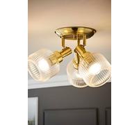 ValueLights | Calpe 3 Way Antique Brass and Clear Glass Shade Adjustable Spotlight Ceiling Light | Ceiling Lights, Home Décor & Improvement Essential