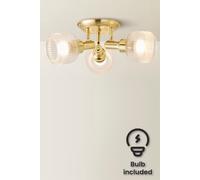 ValueLights | Calpe 3 Way Antique Brass and Clear Glass Shade Adjustable Spotlight Ceiling Light with Bulbs | Ceiling Lights, Home Décor & Improvement Essential