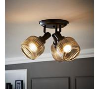 ValueLights | Calpe 3 Way Matte Black and Smoked Glass Shade Adjustable Spotlight Ceiling Light | Ceiling Lights, Home Décor & Improvement Essential