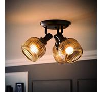 ValueLights | Calpe 3 Way Matte Black and Smoked Glass Shade Adjustable Spotlight Ceiling Light with Bulbs | Ceiling Lights, Home Décor & Improvement Essential