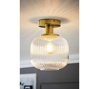 ValueLights Calpe Clear Glass Shade Flush Gold Stem Ceiling Light ValueLights Gold