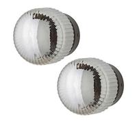 Valuelights Calpe Pair Of Matte Black Flush Wall Lights With Ribbed Smoked Shade