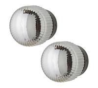 ValueLights | Calpe Pair of Small Matte Black Smoked Ribbed Glass Flush Ceiling Wall Lights | Wall Lights, Home Décor & Improvement Essential