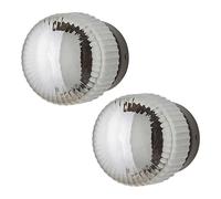 Valuelights Calpe Pair Of Small Ribbed Glass Flush Ceiling Wall Lights In Black Black