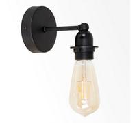 Valuelights Cambourne Black Indoor Wall Light And E27 Pear Led 4W Warm White 2700K Bulb