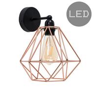 Valuelights Cambourne Black Indoor Wall Light And E27 Pear Led 4W Warm White 2700K Bulb