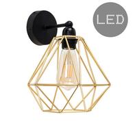 Valuelights Cambourne Black Indoor Wall Light And E27 Pear Led 4W Warm White 2700K Bulb