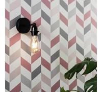 Valuelights Cambourne Industrial Style Satin Black Pipework Single Wall Light