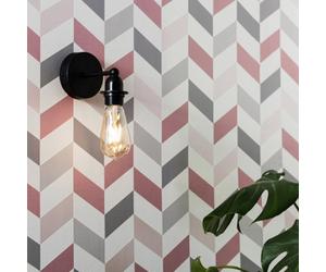 Valuelights Cambourne Pair Of Industrial Style Satin Black Pipework Single Wall Lights