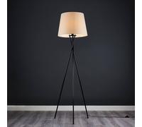 MiniSun | Modern Gloss Black Metal Tripod Floor Lamp with a Beige Tapered Shade | Floor Lamps & Torchieres, Home Décor, Improvement & Lifestyle Essential