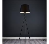 MiniSun | Modern Gloss Black Metal Floor Lamp with a Black Tapered Shade | Floor Lamps & Torchieres, Home Décor & Improvement Essential