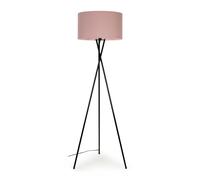 Camden Black Floor Lamp Large Pink Shade ValueLights Black One Size