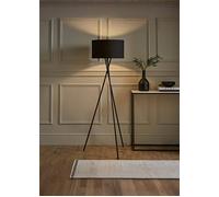 Camden Black Metal Tripod Floor Lamp with Drum Lamp Shade and LED Bulb ValueLights Black One Size