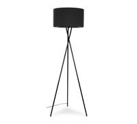 MiniSun | Modern Gloss Black Metal Floor Lamp with a Dark Grey Shade | Floor Lamps & Torchieres, Home Décor & Improvement Essential | Includes 6W LED Bulb [3000K Warm White]