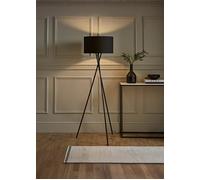 Camden Black Metal Tripod Floor Lamp with Drum Lamp Shade and LED Bulb ValueLights Black One Size