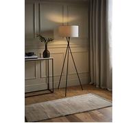 MiniSun | Modern Gloss Black Metal Tripod Floor Lamp with a Pale Grey Shade | Floor Lamps & Torchieres, Home Décor, Improvement & Lifestyle Essential