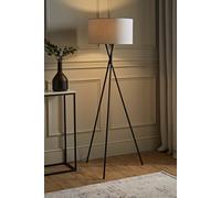 MiniSun | Modern Gloss Black Metal Tripod Floor Lamp with a Pale Grey Shade | Floor Lamps & Torchieres, Home Décor, Improvement & Lifestyle Essential