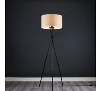 MiniSun | Modern Gloss Black Metal Tripod Floor Lamp with a Beige Shade | Floor Lamps & Torchieres, Home Décor, Improvement & Lifestyle Essential
