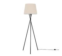 MiniSun | Modern Gloss Black Metal Floor Lamp with a Beige Tapered Shade | Floor Lamps & Torchieres, Home Décor & Improvement Essential | Includes 6W LED Bulb [3000K Warm White]