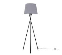 MiniSun | Modern Gloss Black Metal Floor Lamp with a Grey Tapered Shade | Floor Lamps & Torchieres, Home Décor & Improvement Essential | Includes 6W LED Bulb [3000K Warm White]