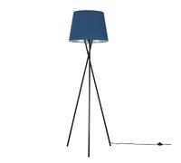 MiniSun | Modern Gloss Black Metal Floor Lamp with a Navy Blue Tapered Shade | Floor Lamps & Torchieres, Home Décor & Improvement Essential | Includes 6W LED Bulb [3000K Warm White]