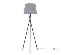 MiniSun | Modern Gloss Black Metal Floor Lamp with a Grey Tapered Shade | Floor Lamps & Torchieres, Home Décor & Improvement Essential | Includes 6W LED Bulb [3000K Warm White]