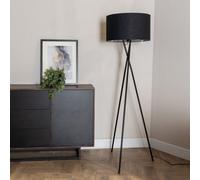 Valuelights Camden Black Tripod Floor Lamp With Black/silver Shade