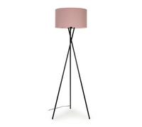 Camden Black Floor Lamp Large Pink Shade ValueLights Black One Size