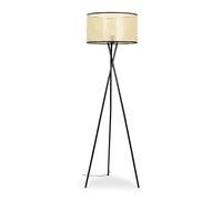 Camden Black Tripod Floor Lamp with Cane with Black Trim Shade & Bulb ValueLights Natural One Size