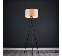 MiniSun | Modern Gloss Black Metal Tripod Floor Lamp with a Cream Shade | Floor Lamps & Torchieres, Home Décor, Improvement & Lifestyle Essential