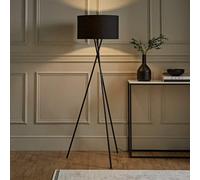 MiniSun | Modern Gloss Black Metal Tripod Floor Lamp with a Black Shade | Floor Lamps & Torchieres, Home Décor, Improvement & Lifestyle Essential