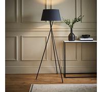MiniSun | Modern Gloss Black Metal Tripod Floor Lamp with a Grey Tapered Shade | Floor Lamps & Torchieres, Home Décor, Improvement & Lifestyle Essential