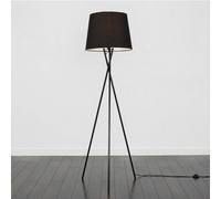 MiniSun | Modern Gloss Black Metal Floor Lamp with a Black Tapered Shade | Floor Lamps & Torchieres, Home Décor & Improvement Essential | Includes 6W LED Bulb [3000K Warm White]