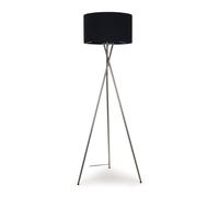 MiniSun | Modern Brushed Chrome Metal Tripod Floor Lamp with a Black Drum Shade | Floor Lamps & Torchieres, Home Décor, Improvement & Lifestyle Essential
