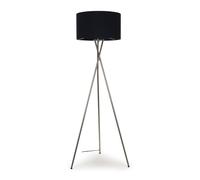 MiniSun | Modern Brushed Chrome Metal Tripod Floor Lamp with a Black Drum Shade | Floor Lamps & Torchieres, Home Décor, Improvement & Lifestyle Essential