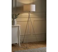 MiniSun | Modern Brushed Chrome Metal Tripod Floor Lamp with a Pale Grey Shade | Floor Lamps & Torchieres, Home Décor, Improvement & Lifestyle Essential