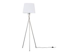 MiniSun | Modern Brushed Chrome Floor Lamp with a White Tapered Shade | Floor Lamps & Torchieres, Home Décor & Improvement Essential | Includes 6W LED Bulb [3000K Warm White]